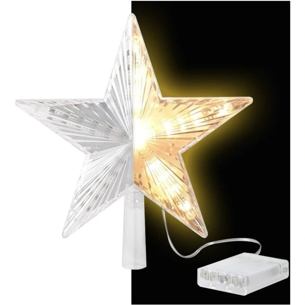 LED Christmas Tree Topper Star Light Warm White 9